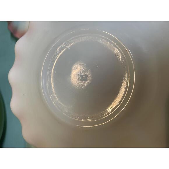 Hazel Atlas Vintage Pink Crinoline Ruffle 5.5" Saucers set of 4 - Picture 5 of 5